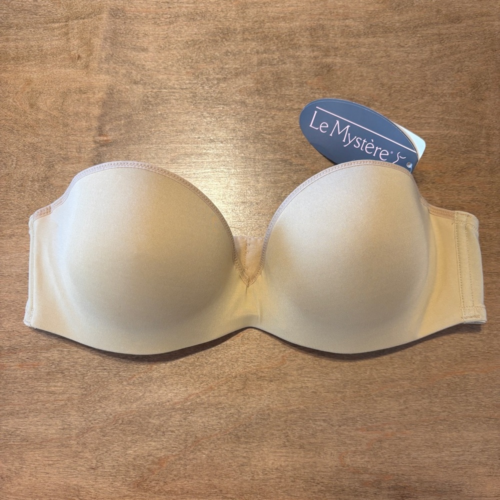 NEW Le Mystère Sculptural Push Up Padded Strapless Underwire Bra 2755 Nude Sandy